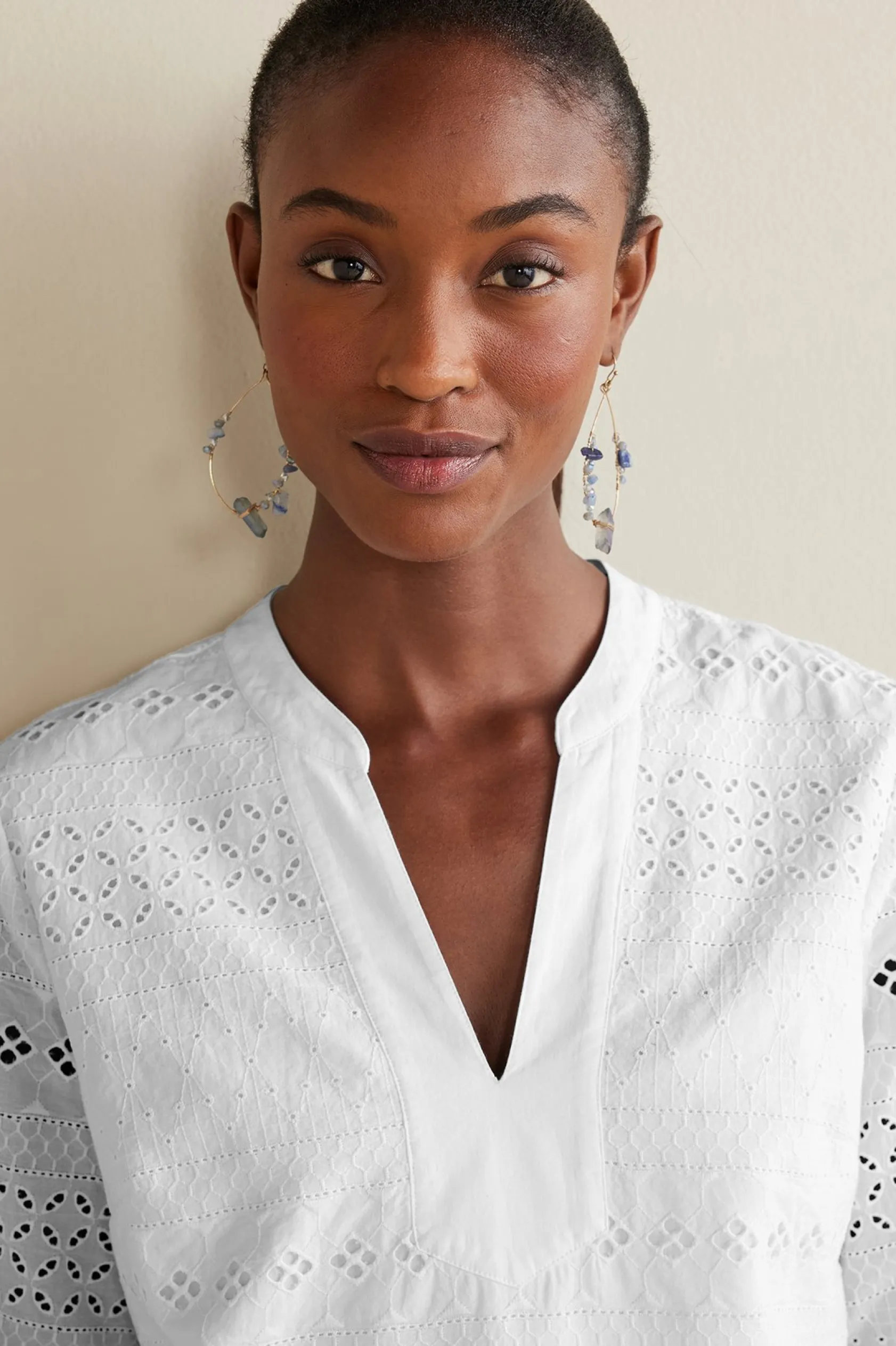 Soft Surroundings Petites Lenore Eyelet Top