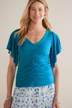 Soft Surroundings Petites Leya Ruched Top