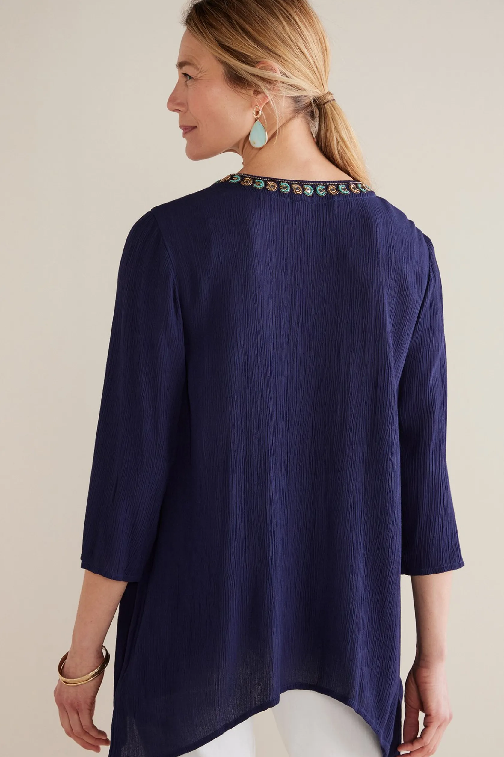 Soft Surroundings Petites Paulina Gauze Pullover