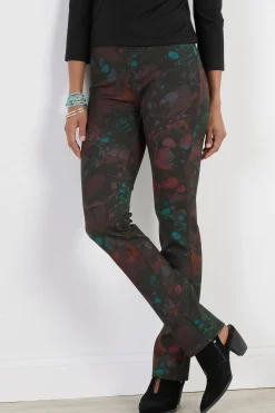 Soft Surroundings Petites Perfect Ponte Marbled Pull-On Straight Leg Pants