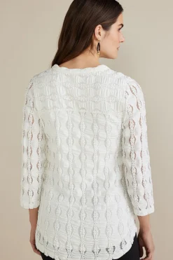 Soft Surroundings Petites Priya Knit Lace Tunic