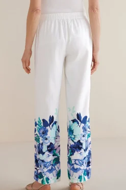 Soft Surroundings Petites Ronna Linen Blend Wide Leg Pants