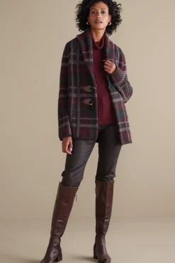 Soft Surroundings Plaid Sweater Coat