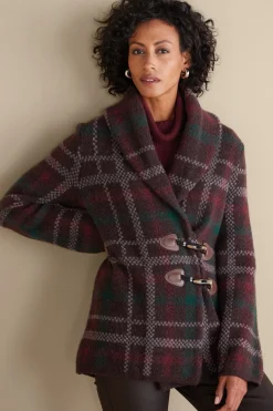 Soft Surroundings Plaid Sweater Coat