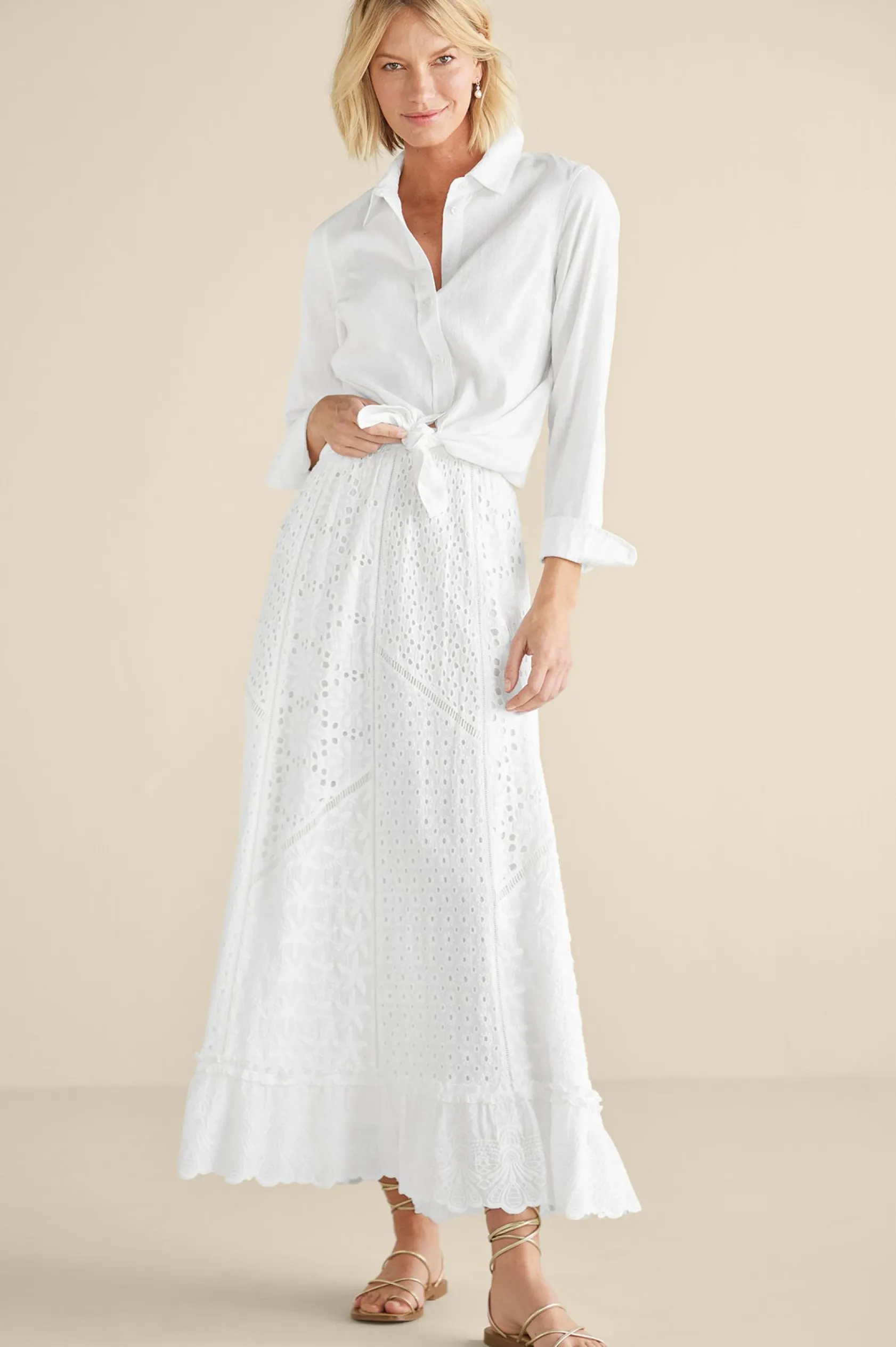 Soft Surroundings Porfiria Embellished Skirt