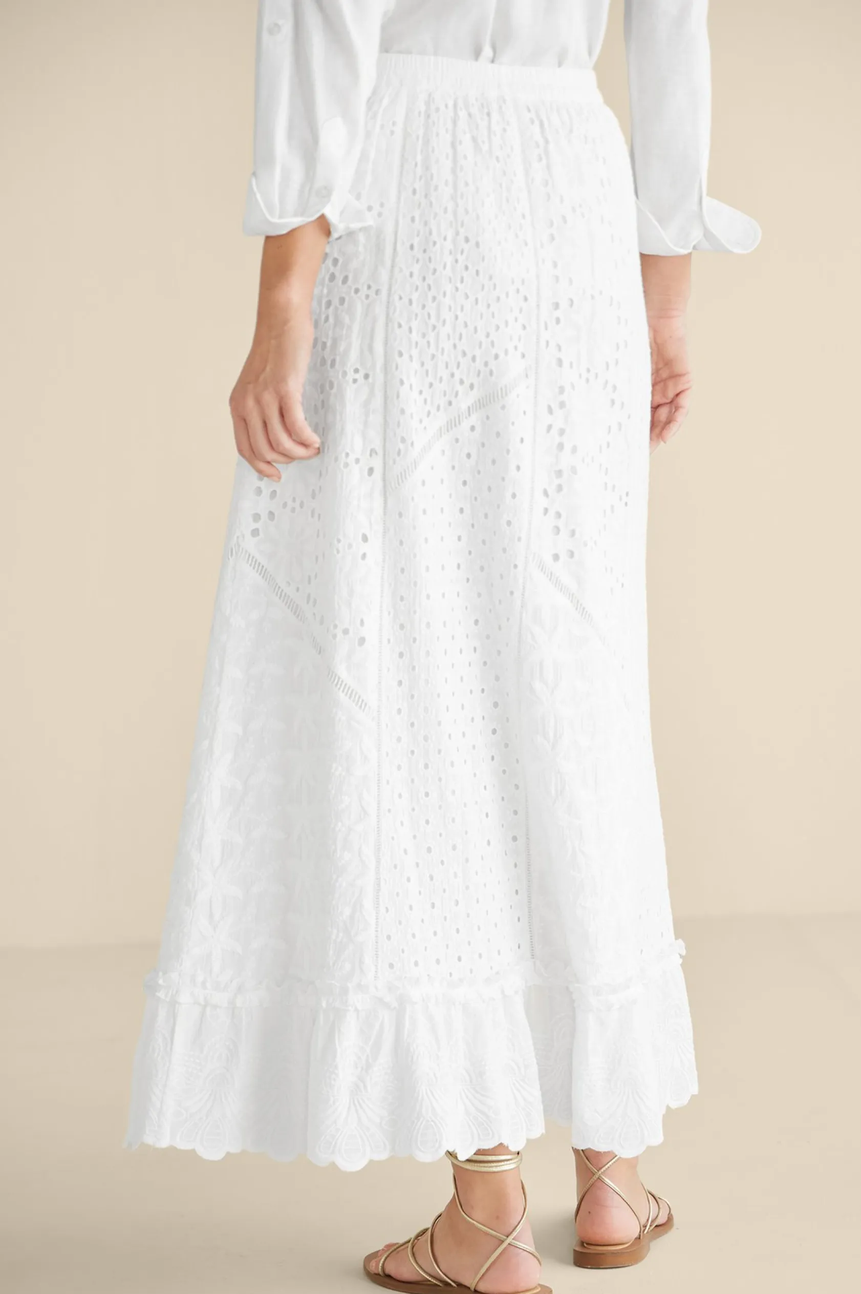 Soft Surroundings Porfiria Embellished Skirt