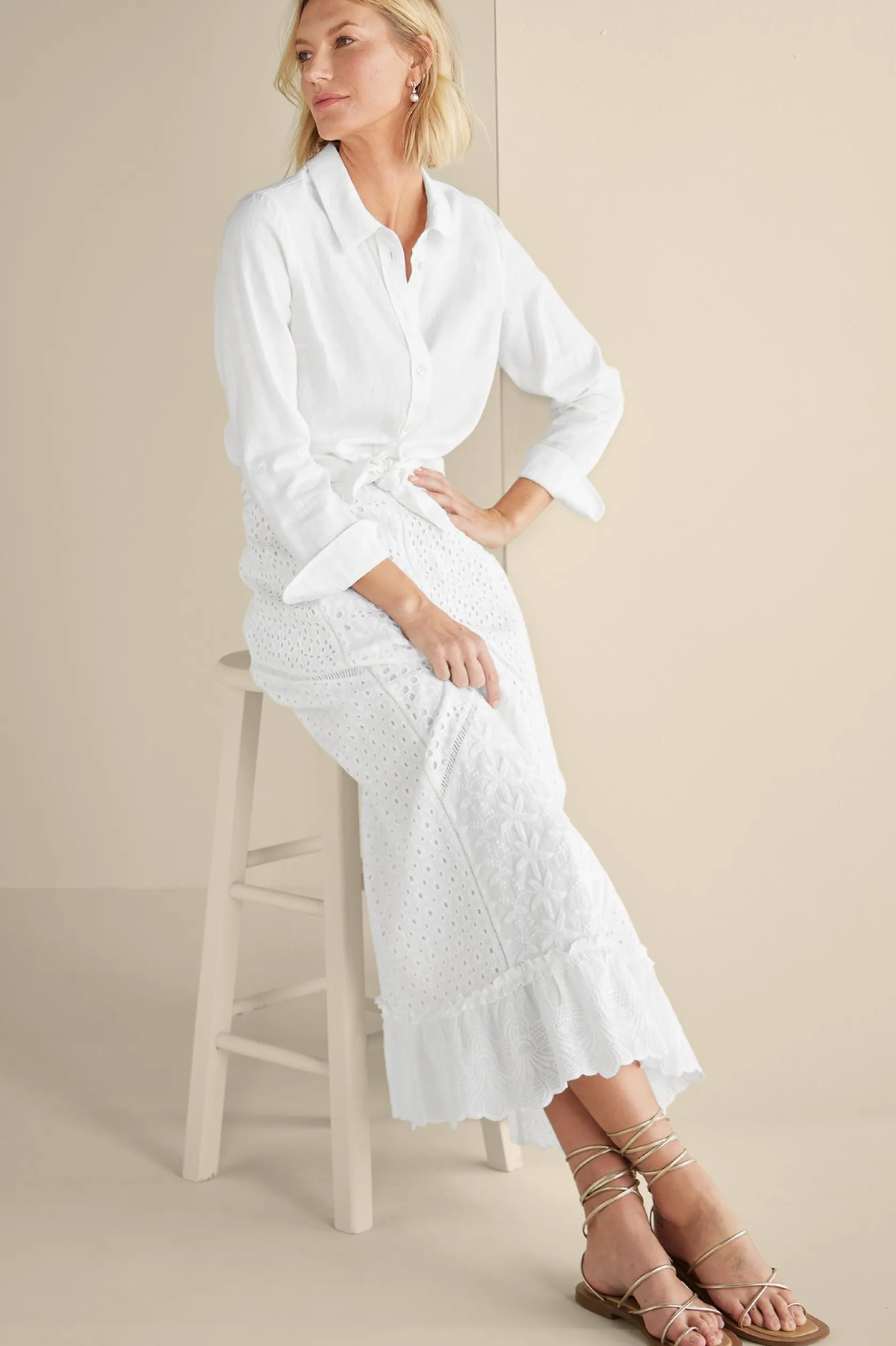 Soft Surroundings Porfiria Embellished Skirt