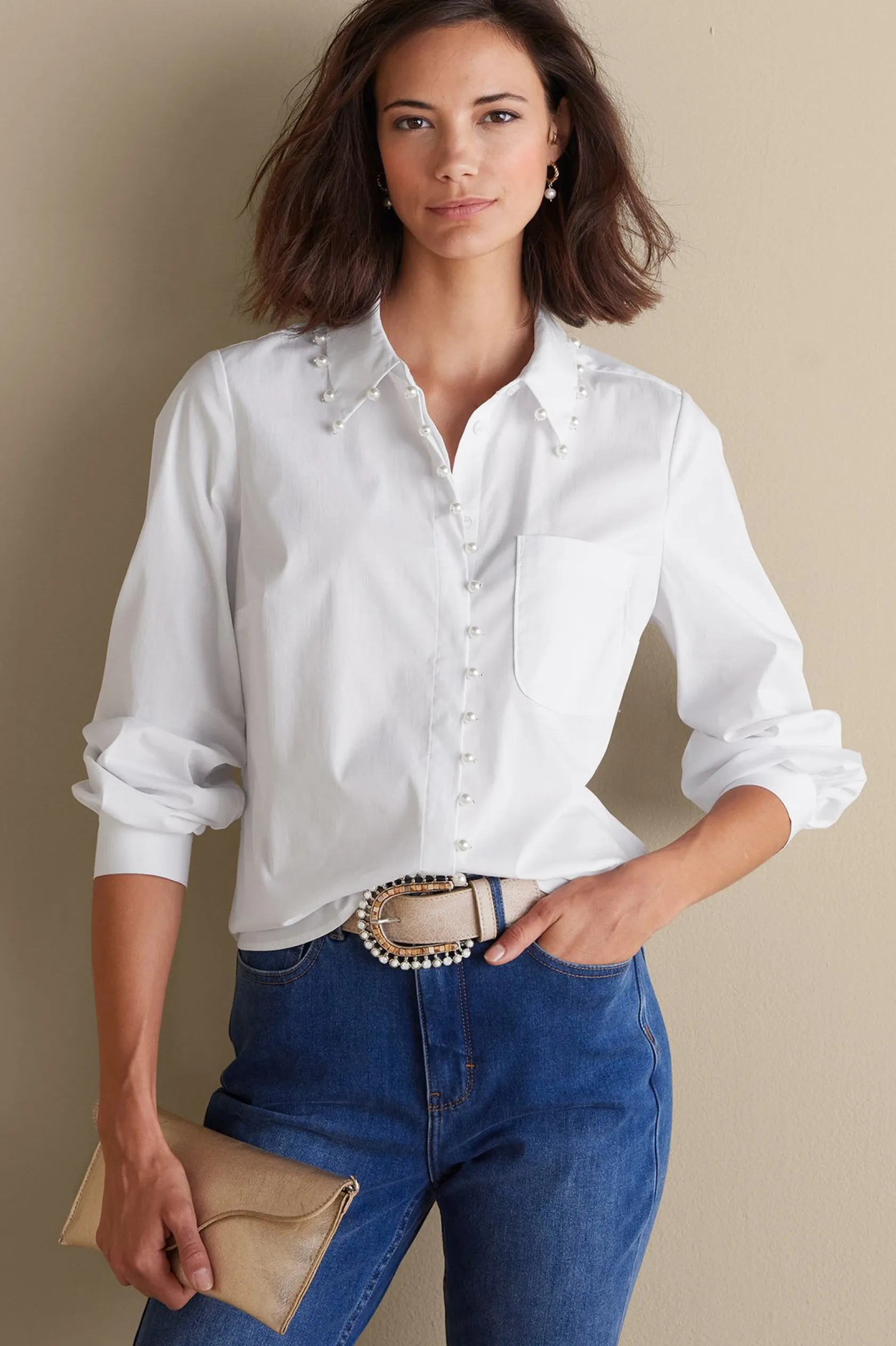 Soft Surroundings Rania Pearl Shirt
