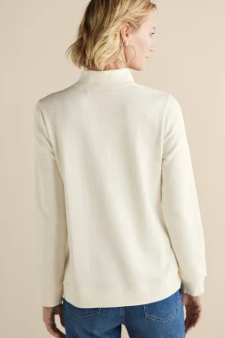 Soft Surroundings Rochelle Embroidered French Terry Pullover