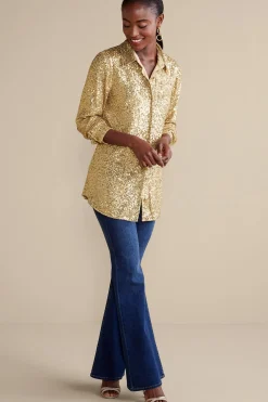 Soft Surroundings Sancerre Sequin Shirt