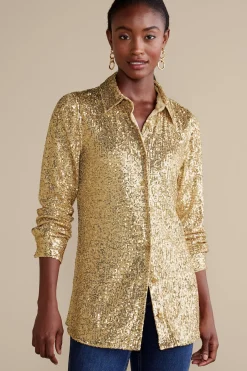 Soft Surroundings Sancerre Sequin Shirt