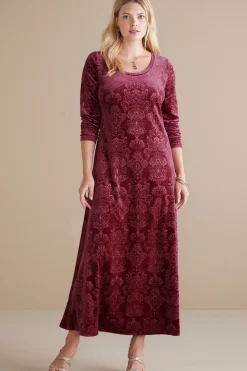 Soft Surroundings Santiago Embossed Velvet Dress