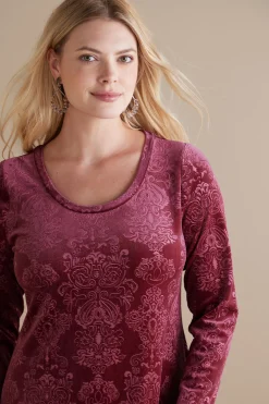 Soft Surroundings Santiago Embossed Velvet Dress