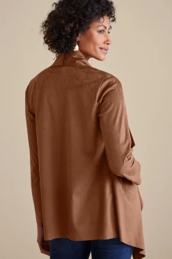 Soft Surroundings Shape Drape Faux Suede Jacket