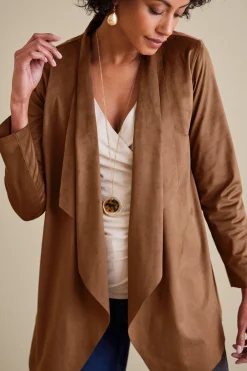 Soft Surroundings Shape Drape Faux Suede Jacket