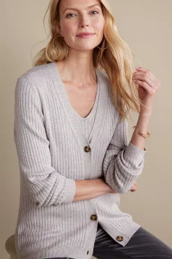 Soft Surroundings Soft Essential™ Ribbed Button-Front Cardi