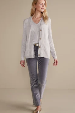 Soft Surroundings Soft Essential™ Ribbed Button-Front Cardi