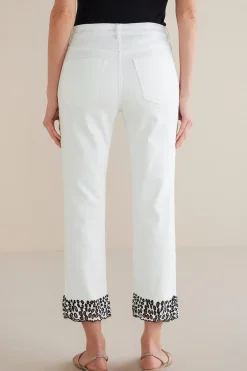 Soft Surroundings Solene Eyelet Denim Crop Jeans