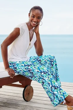 Soft Surroundings Sonoma Linen Blend Wide Leg Pants