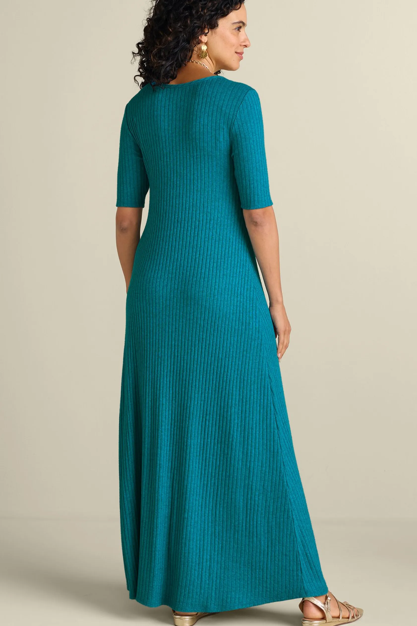 Soft Surroundings Textured Short Sleeve Santiago Dress