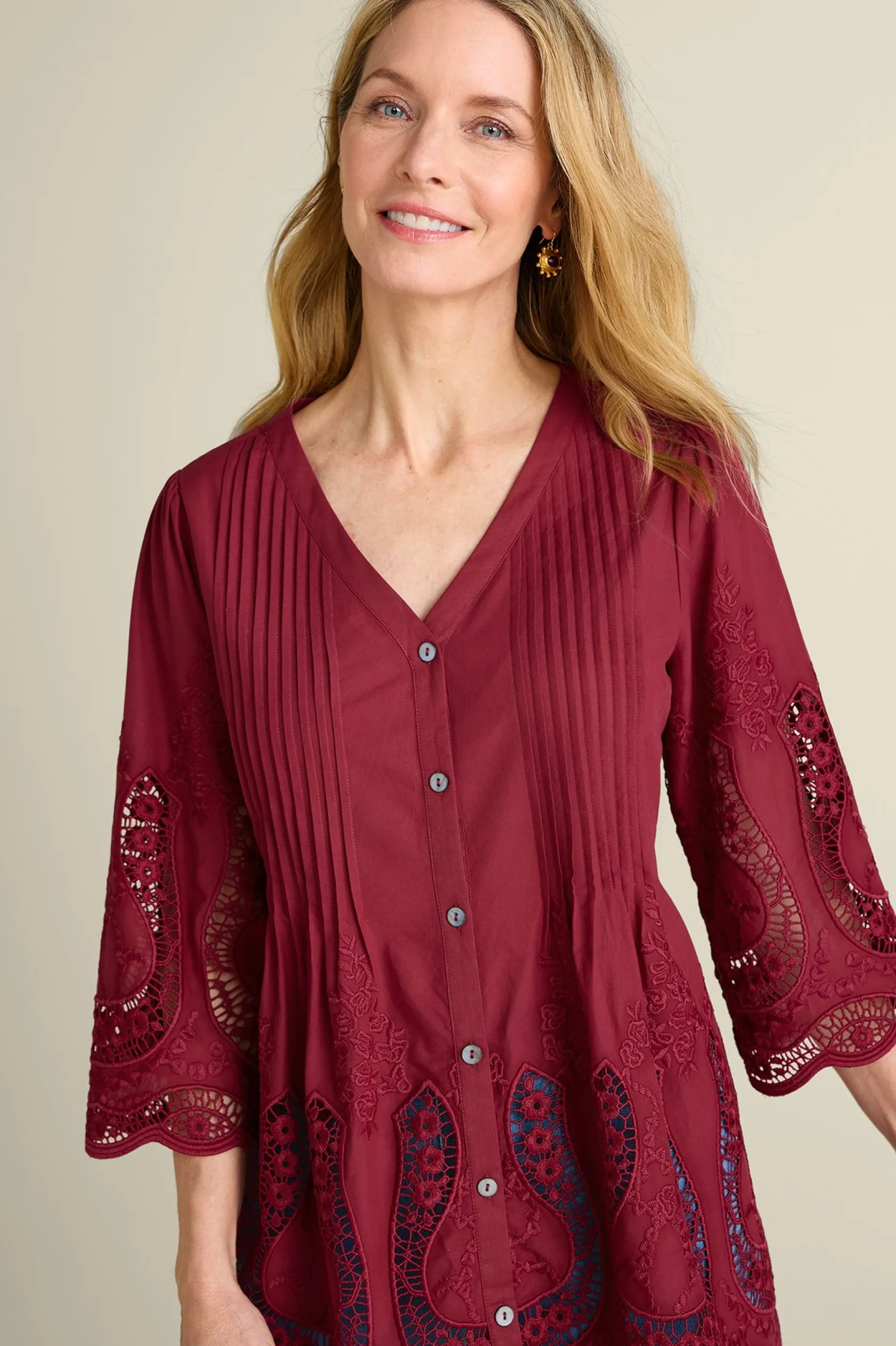 Soft Surroundings Trella Eyelet Top