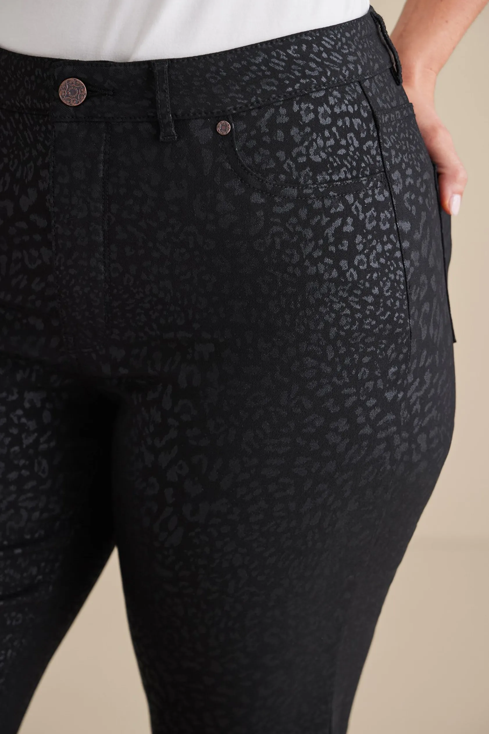 Soft Surroundings Ultimate Denim Animal Straight Leg Jeans