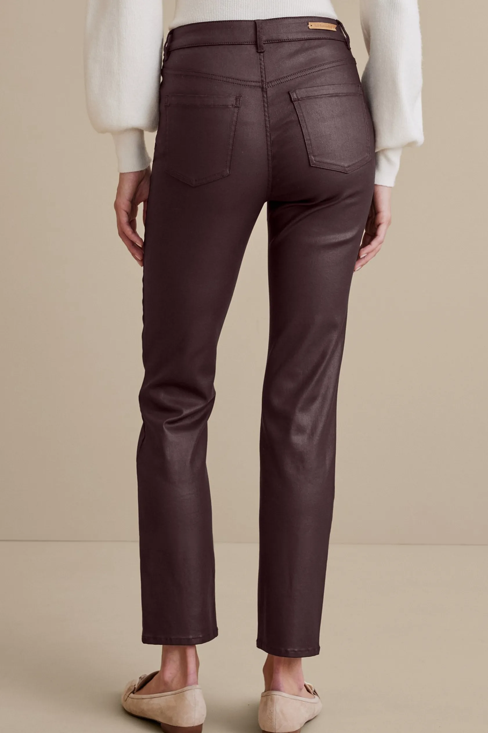 Soft Surroundings Ultimate Denim Coated Straight Leg Jeans