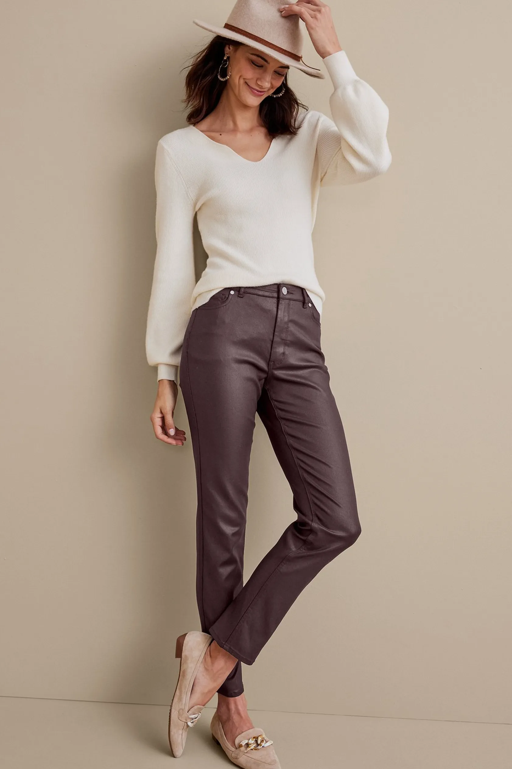 Soft Surroundings Ultimate Denim Coated Straight Leg Jeans