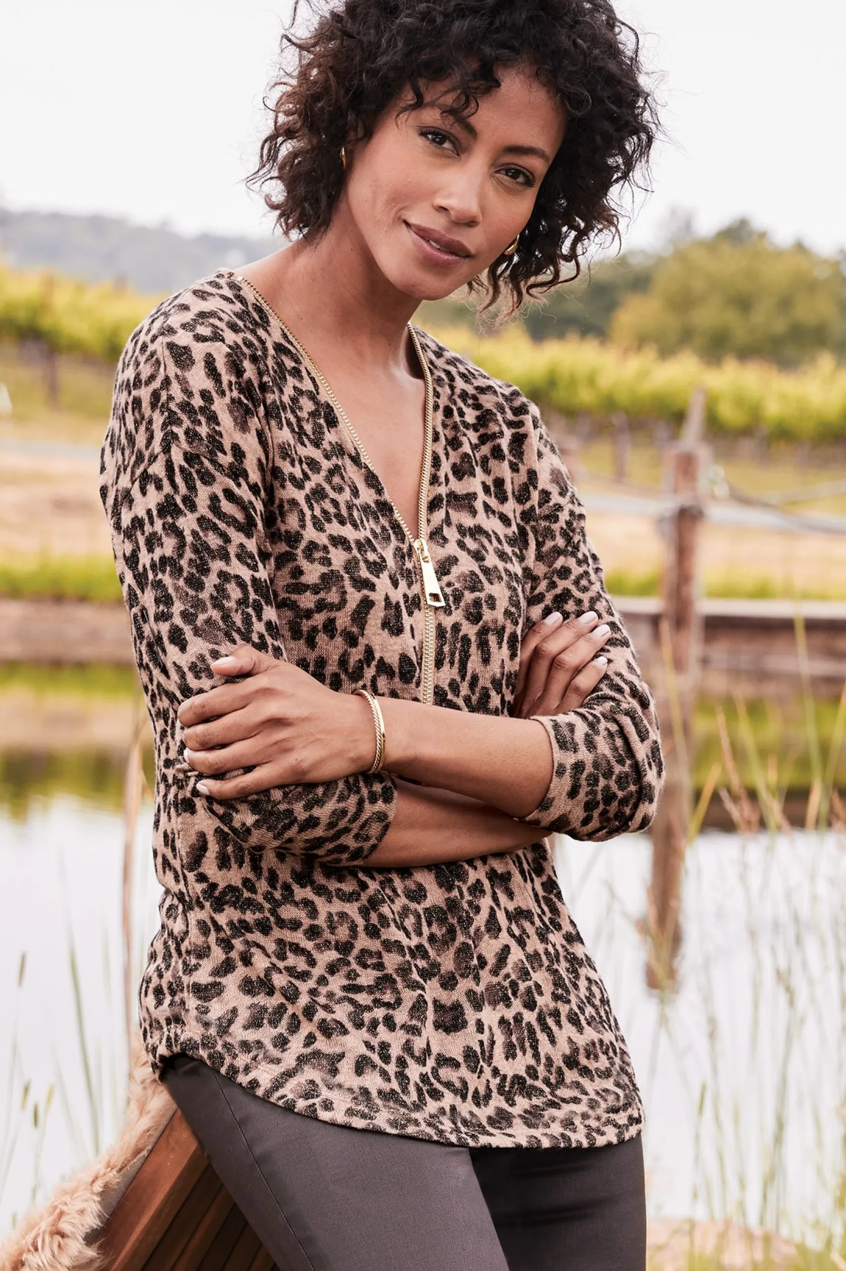 Soft Surroundings Valentina Zip Sweater