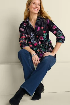 Soft Surroundings Velvet Boyfriend Tunic Shirt