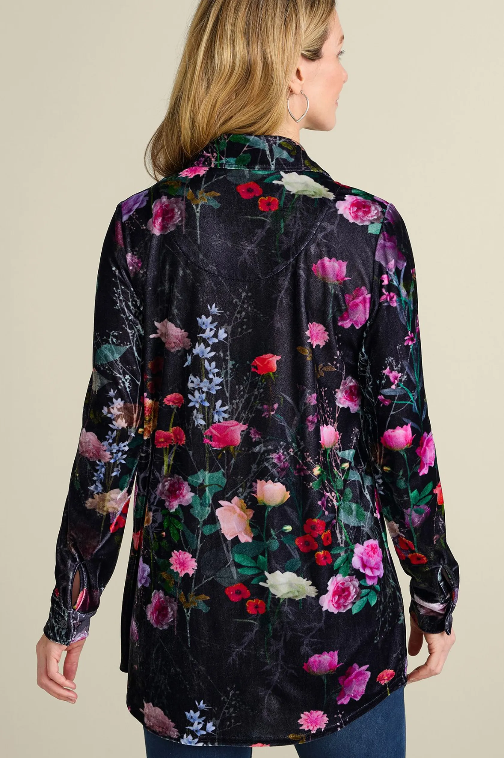 Soft Surroundings Velvet Boyfriend Tunic Shirt