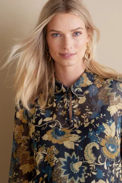 Soft Surroundings Viola Shimmer Blouse