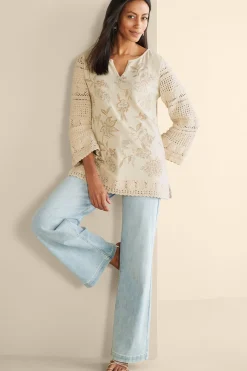 Soft Surroundings Zina Crochet Sweater